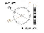 Zahnrad / Trieb M0.25 / 30 Zähne AD 8mm