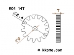 Zahnrad / Trieb M0.4 / 14 Zähne AD 6,4mm