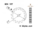 Zahnrad / Trieb M0.4 / 15 Zähne AD 6,8mm
