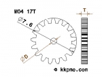 Zahnrad / Trieb M0.4 / 17 Zähne AD 7,6mm