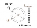 Zahnrad / Trieb M0.4 / 18 Zähne AD 8mm