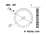 Zahnrad / Trieb M0.4 / 19 Zähne AD 8,4mm