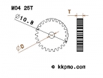 Zahnrad / Trieb M0.4 / 25 Zähne AD 10,8mm