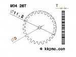 Zahnrad / Trieb M0.4 / 26 Zähne AD 11,2mm