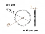 Zahnrad / Trieb M0.4 / 29 Zähne AD 12,4mm