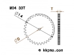 Zahnrad / Trieb M0.4 / 33 Zähne AD 14mm