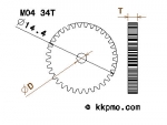 Zahnrad / Trieb M0.4 / 34 Zähne AD 14,4mm