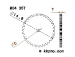 Zahnrad / Trieb M0.4 / 35 Zähne AD 14,8mm