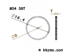 Zahnrad / Trieb M0.4 / 39 Zähne AD 16,4mm