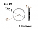 Zahnrad / Trieb M0.4 / 40 Zähne AD 16,8mm