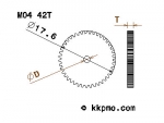 Zahnrad / Trieb M0.4 / 42 Zähne AD 17,6mm