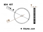 Zahnrad / Trieb M0.4 / 45 Zähne AD 18,8mm