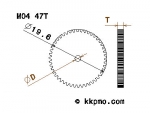 Zahnrad / Trieb M0.4 / 47 Zähne AD 19,6mm
