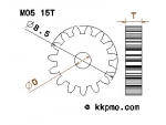 Zahnrad / Trieb M0.5 / 15 Zähne AD 8,5mm