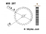 Zahnrad / Trieb M0.5 / 25 Zähne AD 13,5mm