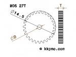 Zahnrad / Trieb M0.5 / 27 Zähne AD 14,5mm