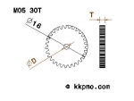 Zahnrad / Trieb M0.5 / 30 Zähne AD 16mm