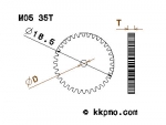 Zahnrad / Trieb M0.5 / 35 Zähne AD 18,5mm