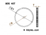 Zahnrad / Trieb M0.5 / 40 Zähne AD 21mm